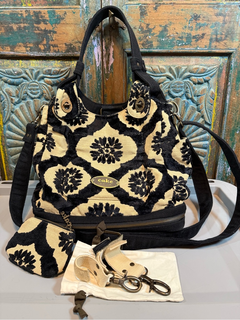 Cake by Petunia Picklebottom Society Satchel Vintage Diaper Bag